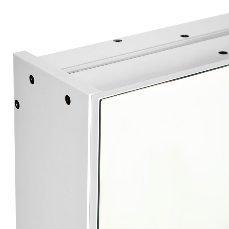 Pharmacie à DEL, organisateur de salle de bain avec gradateur, blanc, armoire de rangement efficace et 35,5 x 29,5 po