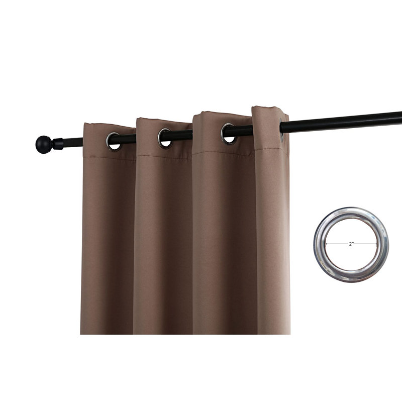 Rideau simple obscurcissant avec œillets Grommet, Brun, L 52 po x L 72 po