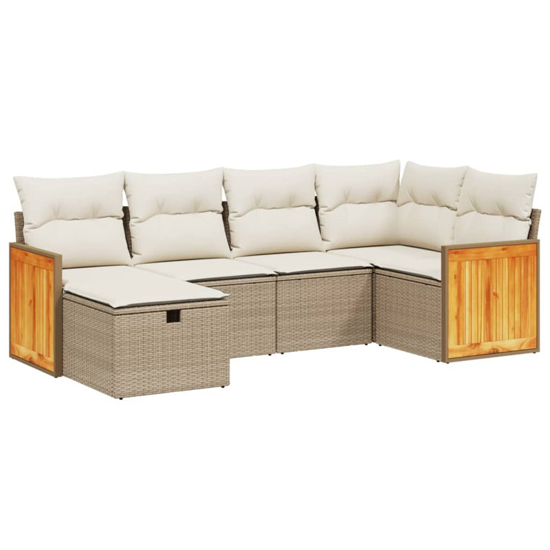 Grand canapé modulaire en rotin PE Vidaxl