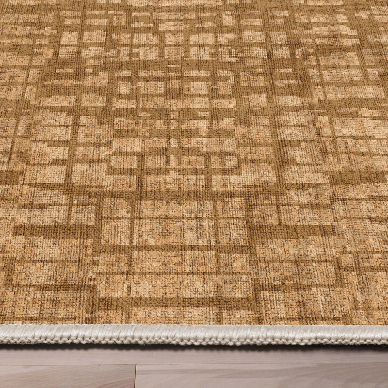 Tapis jaune à motif géométrique tissé à plat Nuzzo Nightscape, Rectangle 9 pi 10 po x 13 pi