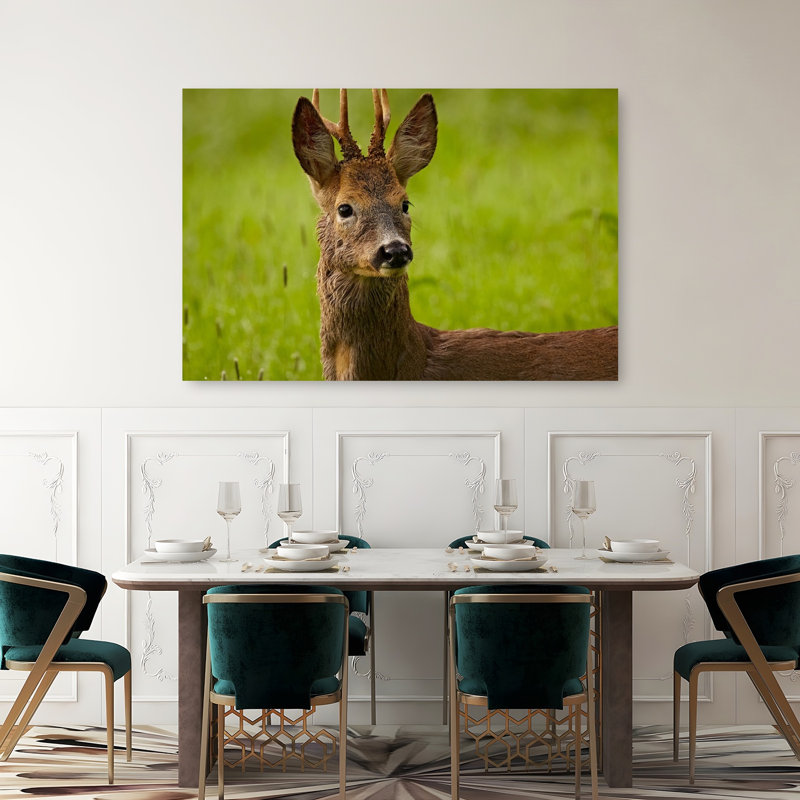 Wild Roe Deer Abstract Contemporary Landscape Nature Wall Art Print by Stuart Williams - Print, 101.6cm H x 152.4cm W