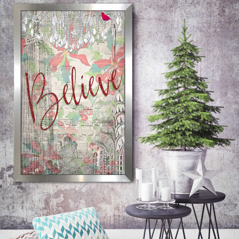 «Believe (Vertical)» par Jodi - impression, Encadrement argenté, H 27,5 po x l 21,5 po x P 0,75 po