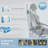 Adjustable Gaming Chair with Massage Lumbar Support, Swiveling PC & Racing Game Chair with Footrest & Headrest, Ergonomic PU Leather Computer Chair for Adults & Teens,White and Blue-64914641