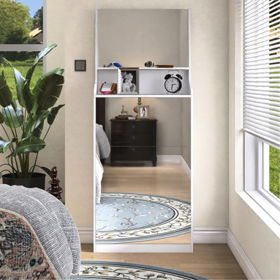 Shoe Cabinet With 3 Mirrors For Bedroom Space Optimization Vertical Outdoor Saving