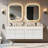 Ayanda 60" Led Floating Bathroom Double Vanity With Sink Combo, White-2142733420