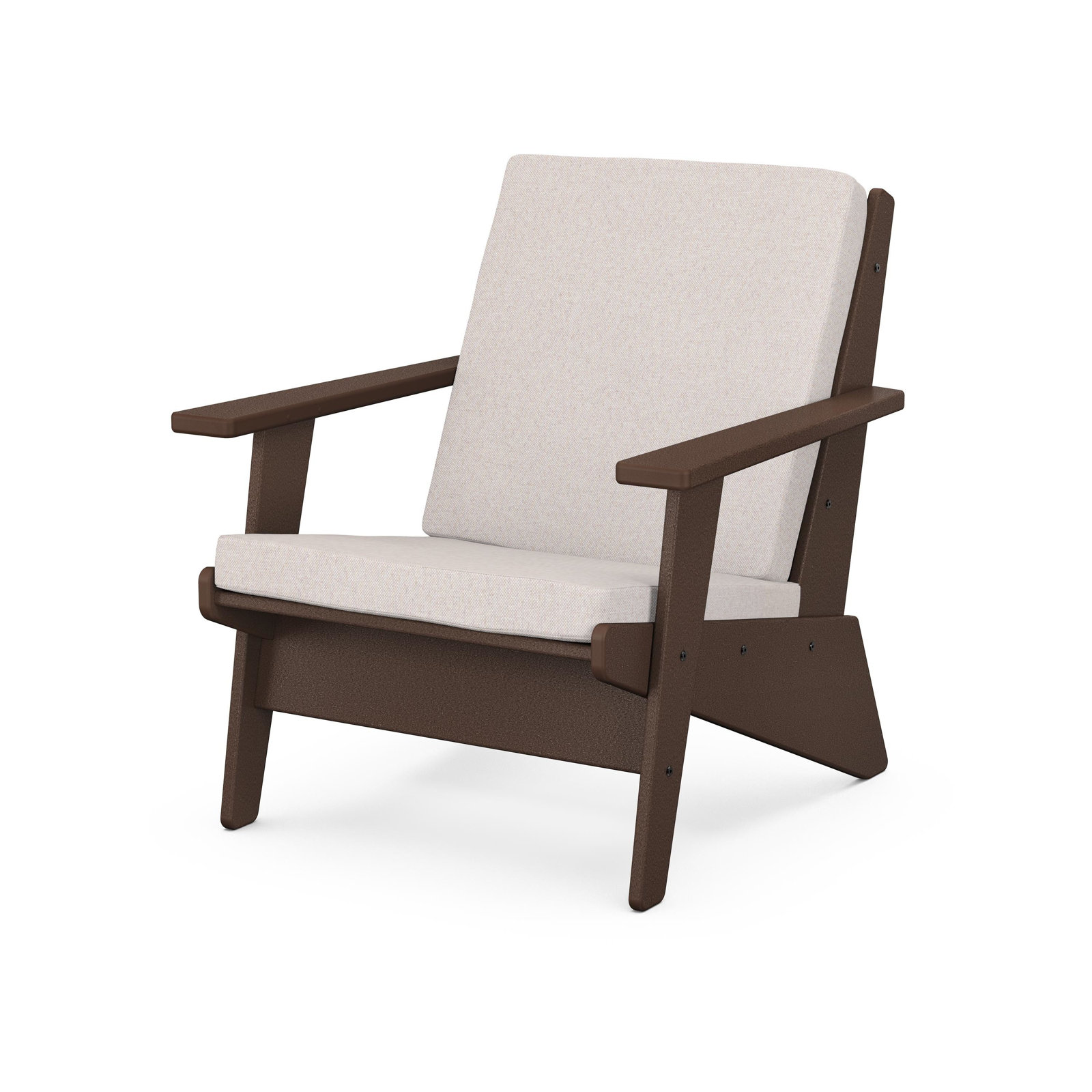 Riviera Modern Lounge Chair, Mahogany, Granite