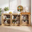 Grand buffet avec portes vitrées cintrées et tablettes ajustables-1890268077