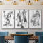 Graphite abstrait I, reproduction encadrée sur toile 3 pièces-91887581-91887580