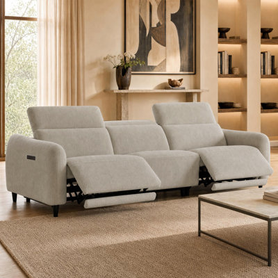 Canapé inclinable électrique de 105 po avec réglage indépendant de l'appui-tête et du repose-pieds et ports USB et Type-C intégrés