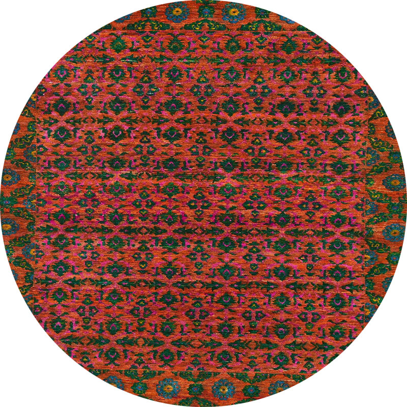 Tapis abstrait à motif abstrait moderne 316, Rond 8 pi