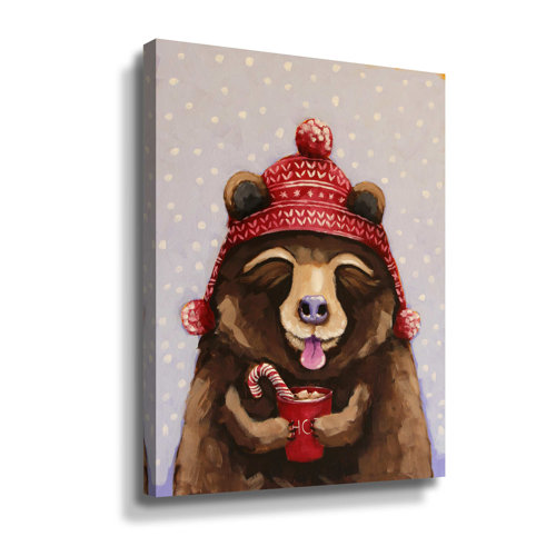 Trinx Hot Chocolate Bear On Canvas Painting - Wayfair Canada