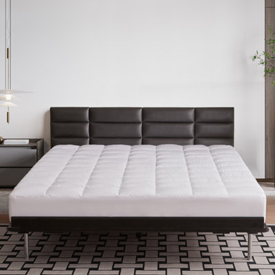 Surmatelas en duvet d'oie de 3 po, boîte à chicanes moelleuse et de soutien avec gousset