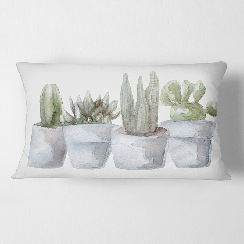 Rectangle, cactus et plantes grasses V - Coussin Farmhouse