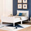 White Twin Bed Frame - Constructed With Solid Wood & Head/ Platform Headboard And Support