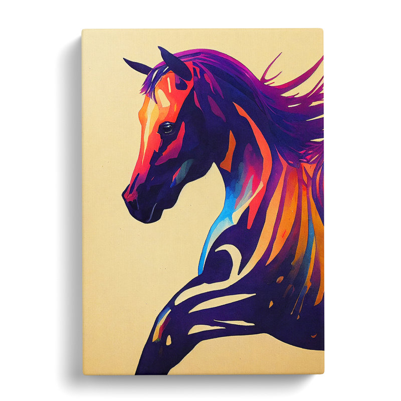 XC1022-1596X Colourful Horse No.2 Abstract - Wrapped Canvas Print, 50cm H x 35cm W x 3cm D