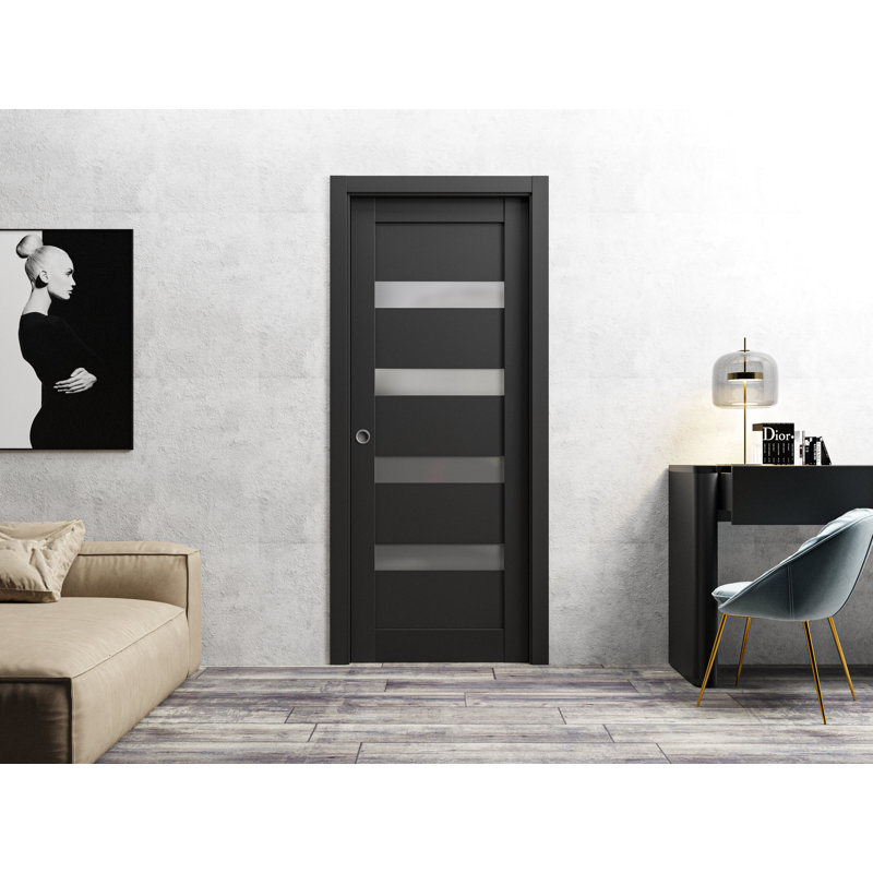 Dalle de porte standard noire Quardo, 24 po x 84 po