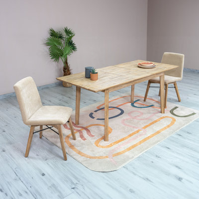 Cobhyn 55"/71"Extendable Acacia Solid Wood Dining Table
