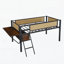 Lit en métal avec bureau rectangulaire, lumières DEL-810773287-810773304