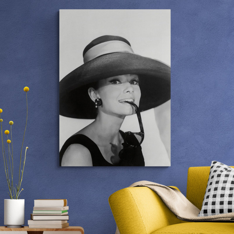 Audrey Hepburn - Breakfast At Tiffany's - Wearing A Hat - Movie Wall Art - Print, 81cm H x 61cm W