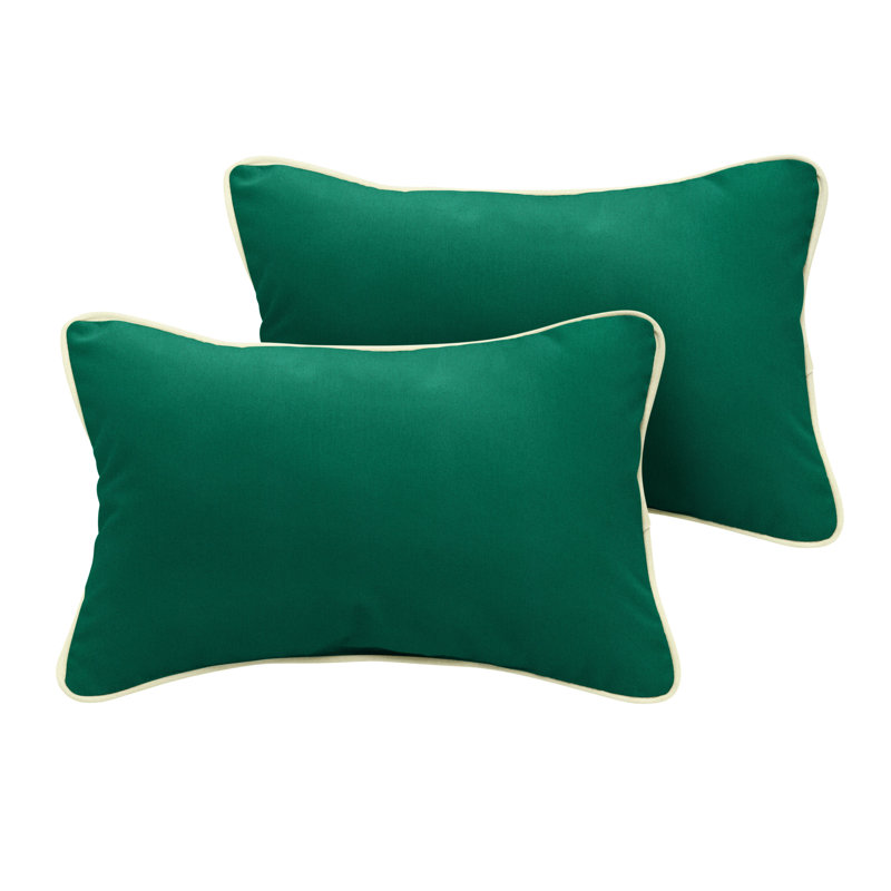 Rene Sunbrella® Outdoor Throw Pillow, 13" x 20", Green