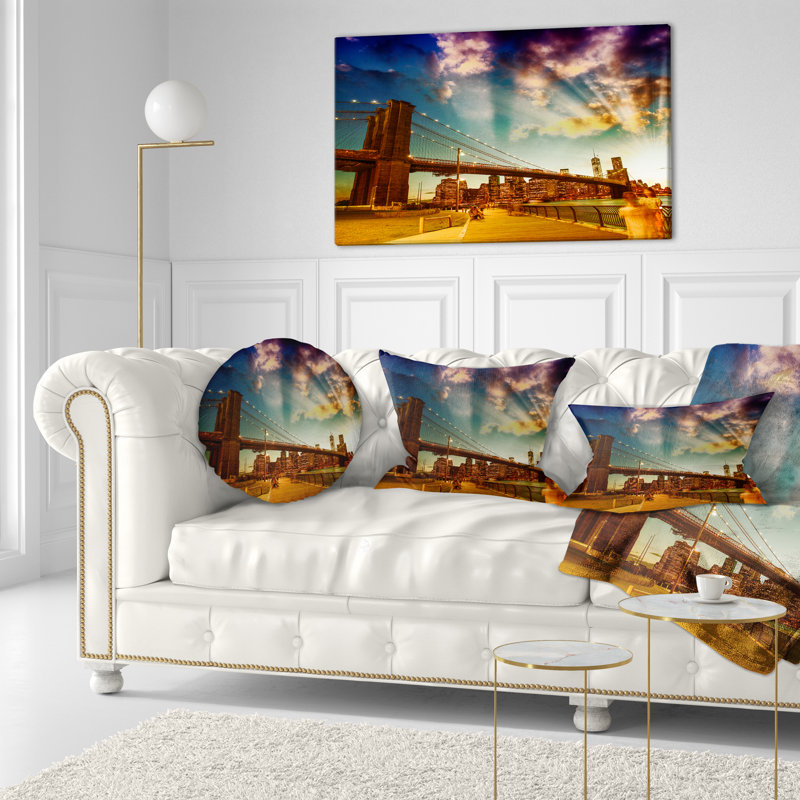 Coussin lombaire Cityscape Relaxing in Brooklyn Bridge Park