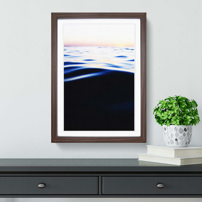 Ocean Be Cool in Abstract - Picture Frame Photograph Print, 48cm H x 36cm W x 2cm D, Walnut Framed