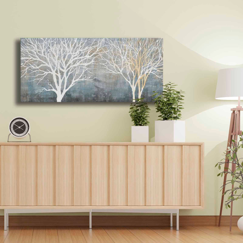 Dual Tree Silhouette Canvas Wall Art