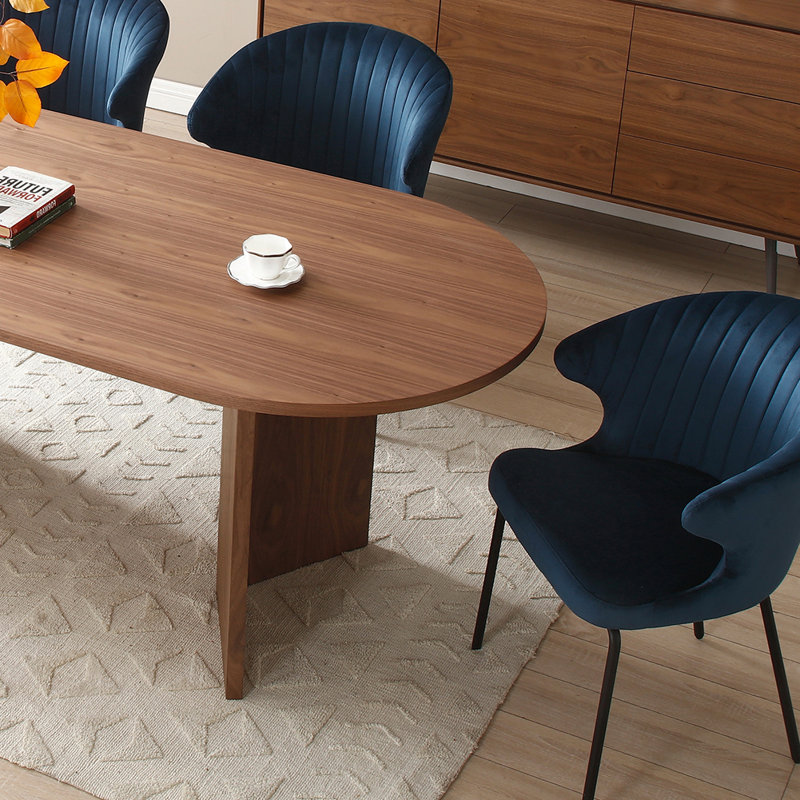 Walnut Oval Unfinished Dining Table, Walnut