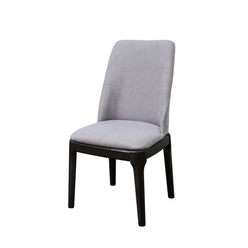 2 chaises d'appoint grises en lin et chêne - dossier haut, hauteur de 39 po avec siège (2) et motif de 20 po multicolore