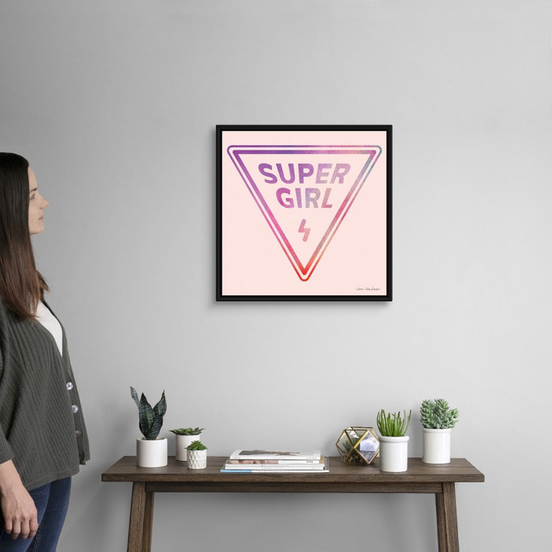 " Super Girl " by Seven Trees Design, Black Framed, 22" H x 22" W x 1.75" D