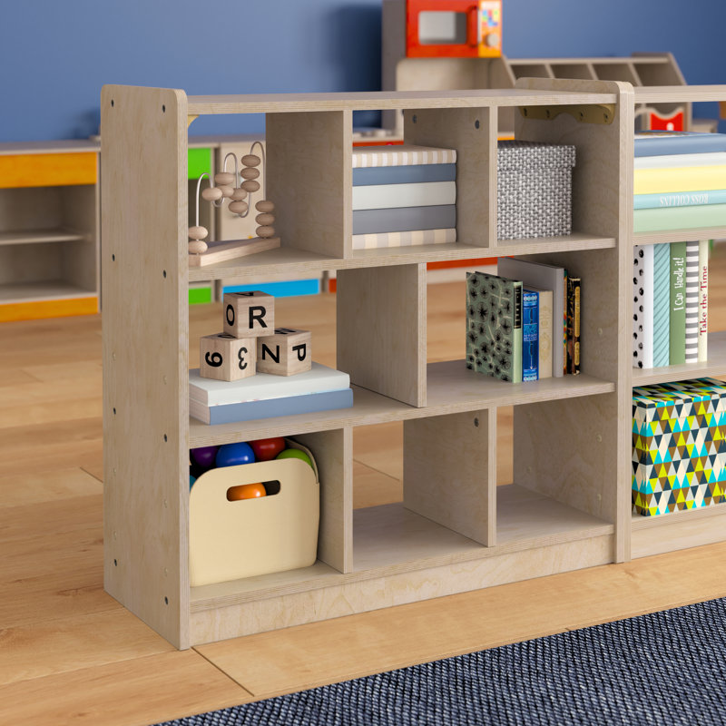 Natural Brown Birch 8-Cube Kids Storage Unit