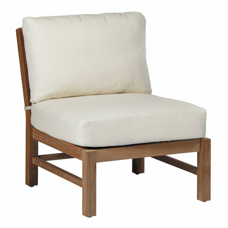 Fauteuil de chambre modulaire Club Teak - Teck naturel, Pas de soudure, Rollo crème, Teck naturel