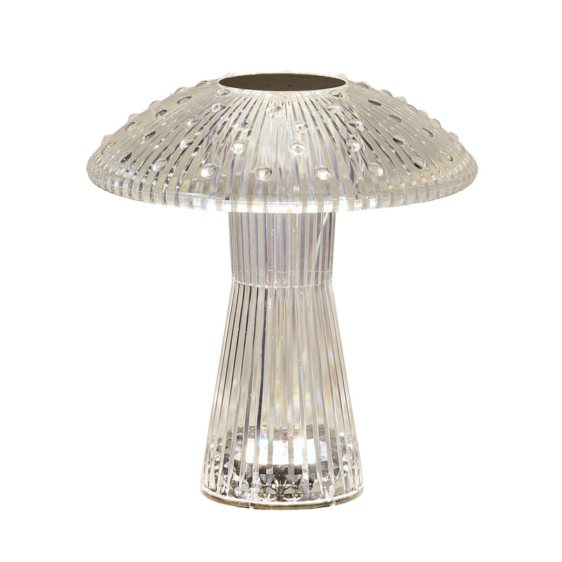 Elements Mushroom Acrylic LED Rechargeable Portable Tabletop Lamp