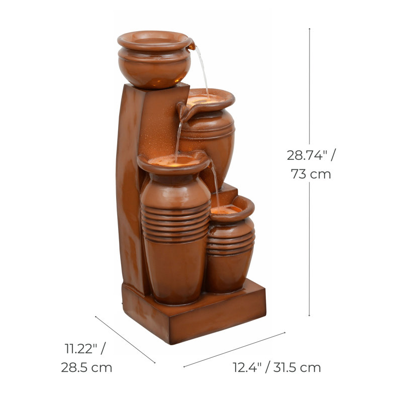 Weather Resistant Fountain, Brown