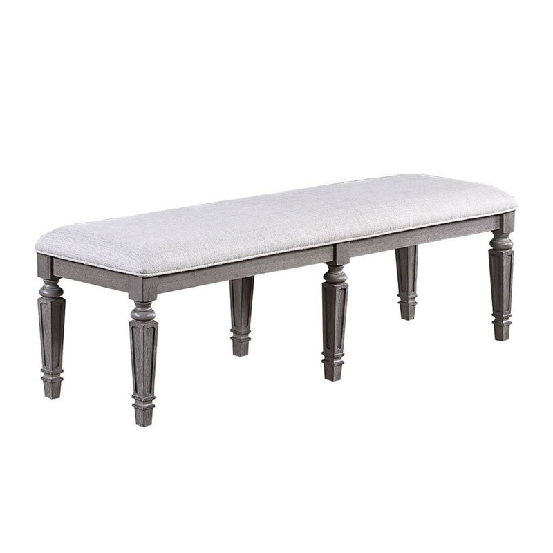 Elifils Fabric Dining Bench in Gray