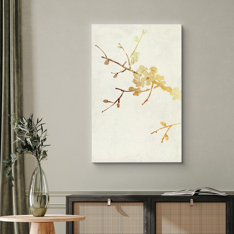 Fleur de cerisier rétro délavée sur toile, H 24 po x l 16 po x P 1,5 po