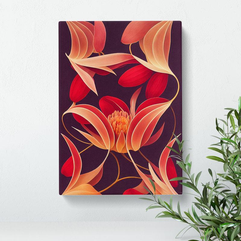 Charming Flowers - Wall Art, Wrapped Canvas, 50cm H x 35cm W x 3cm D, No Matte