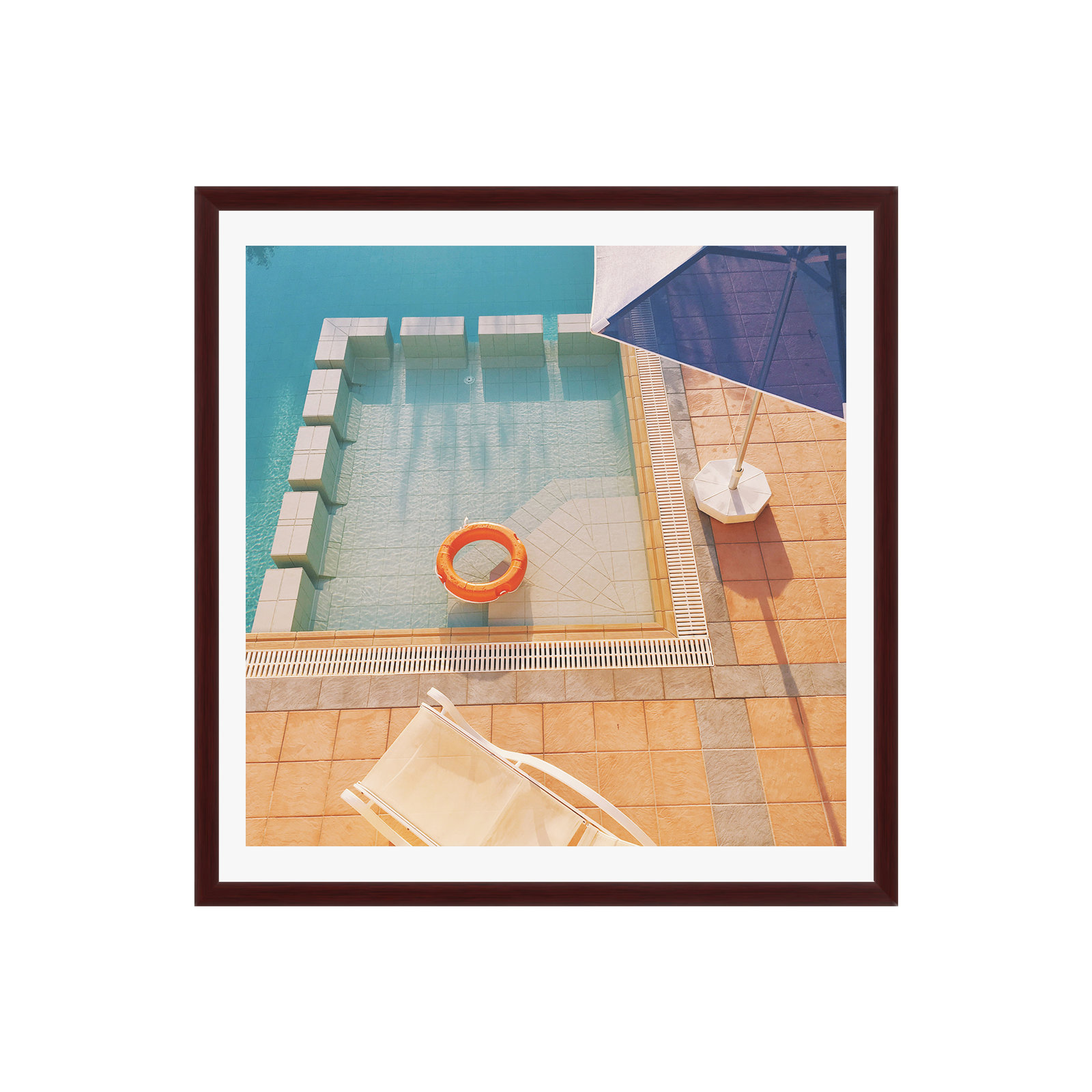 Cassia Beck Swimming Pool by Cassia Beck, 12" H x 12" W x 0.75" D, Black Single Framed, Yes