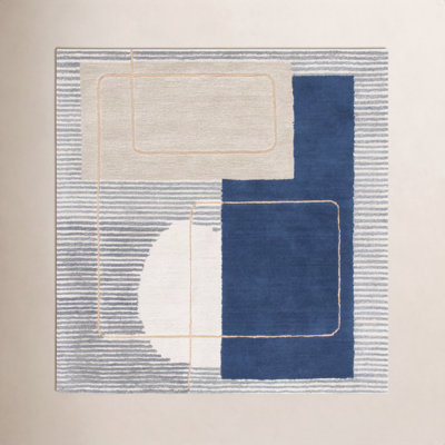 Lacy Hand-Tufted Geometric Wool Rug