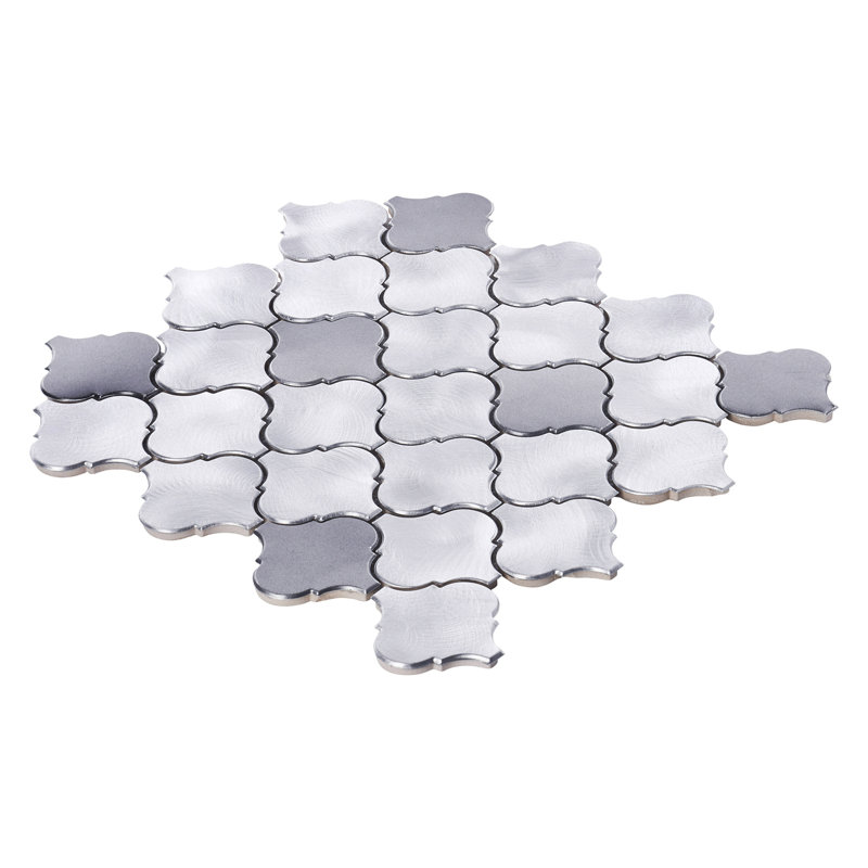 Gray Metal Aluminum Arabesque Mosaic Sheet Tile By Modket