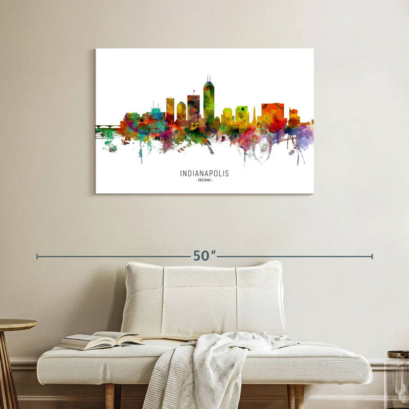 Sirpi Indianapolis Indiana Skyline I, H 26 po x l 39 po
