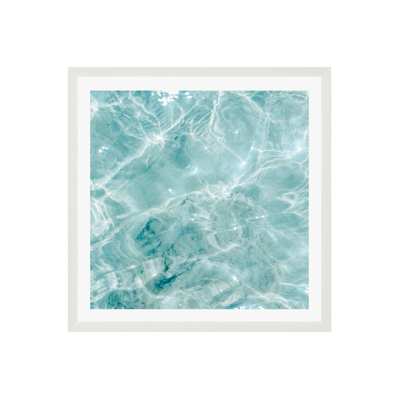 Océan bleu clair Tupper, Oui, Cadre simple blanc, H 30 po x l 30 po x P 0,75 po