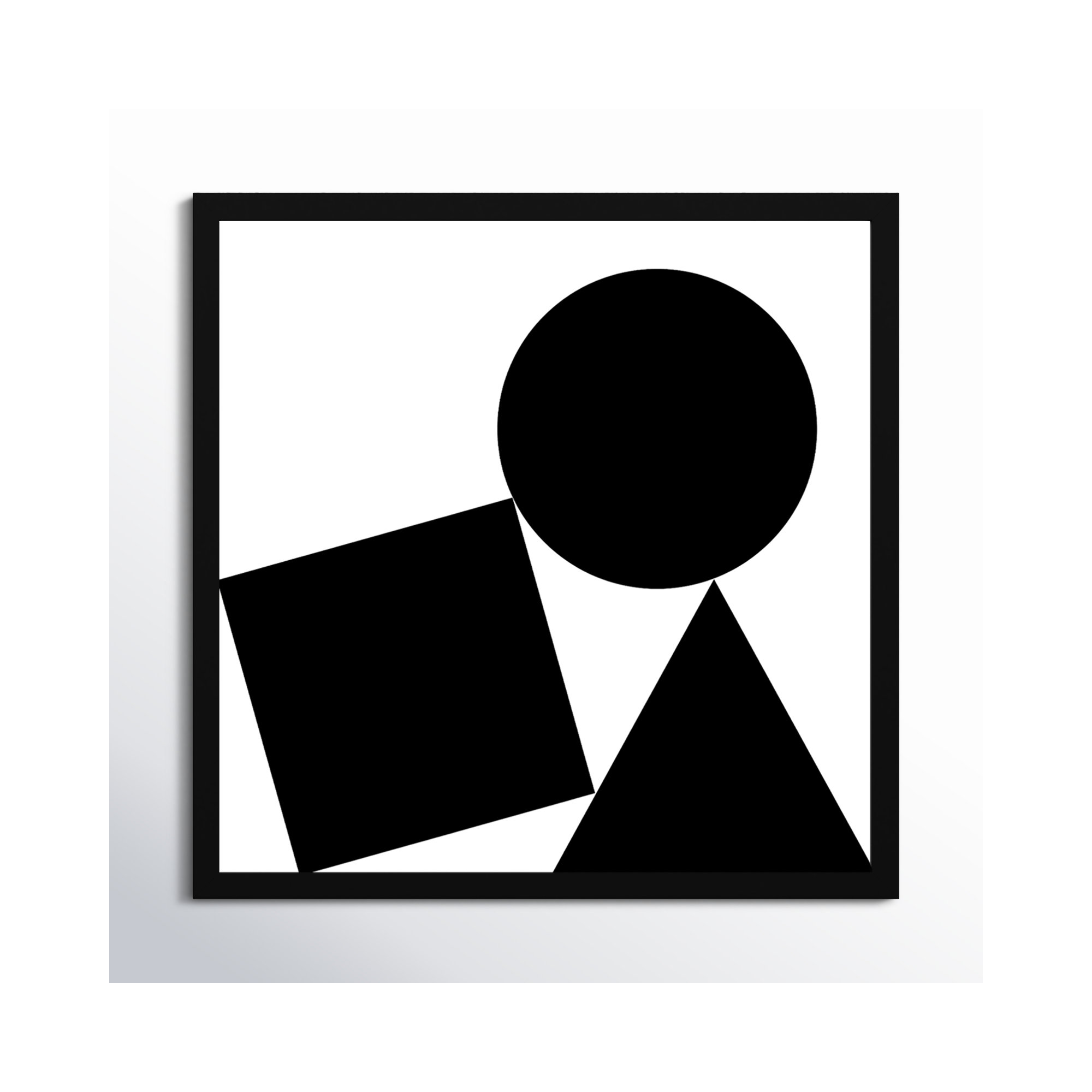Shapes Stack, 44" H x 44" W, Black Framed