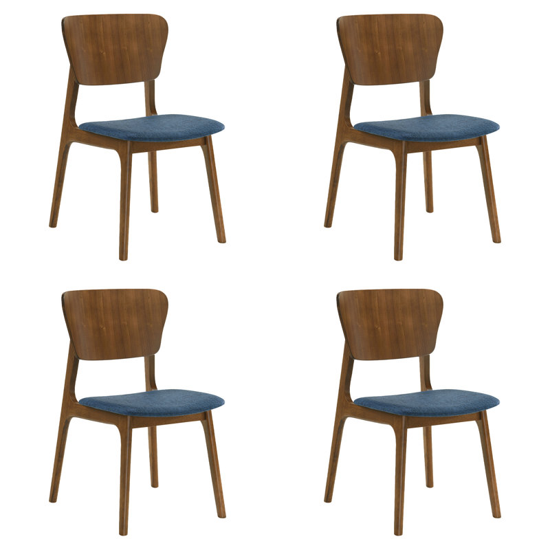 Chaises de salle à manger Jennelle, 4, Bleu, Brun