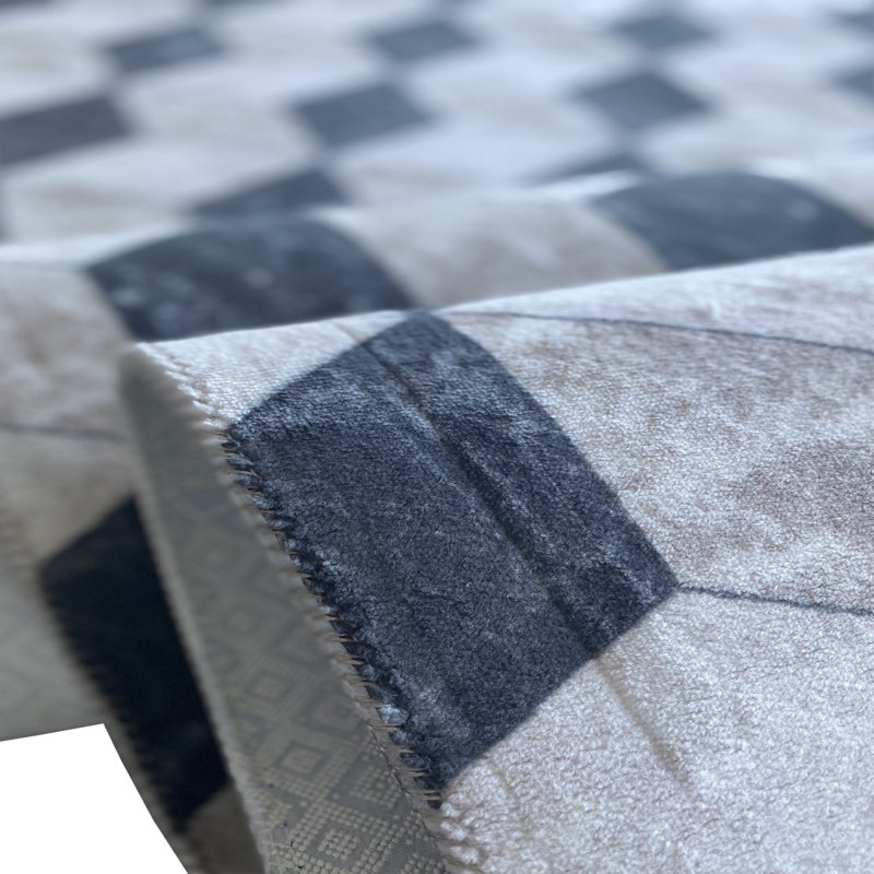 Washable Geometric Indoor Rug, Runner 3'11" x 24'7"