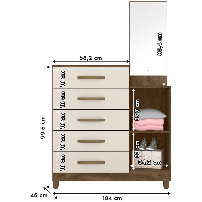Raycine Accent Chest, Brown/Off White	