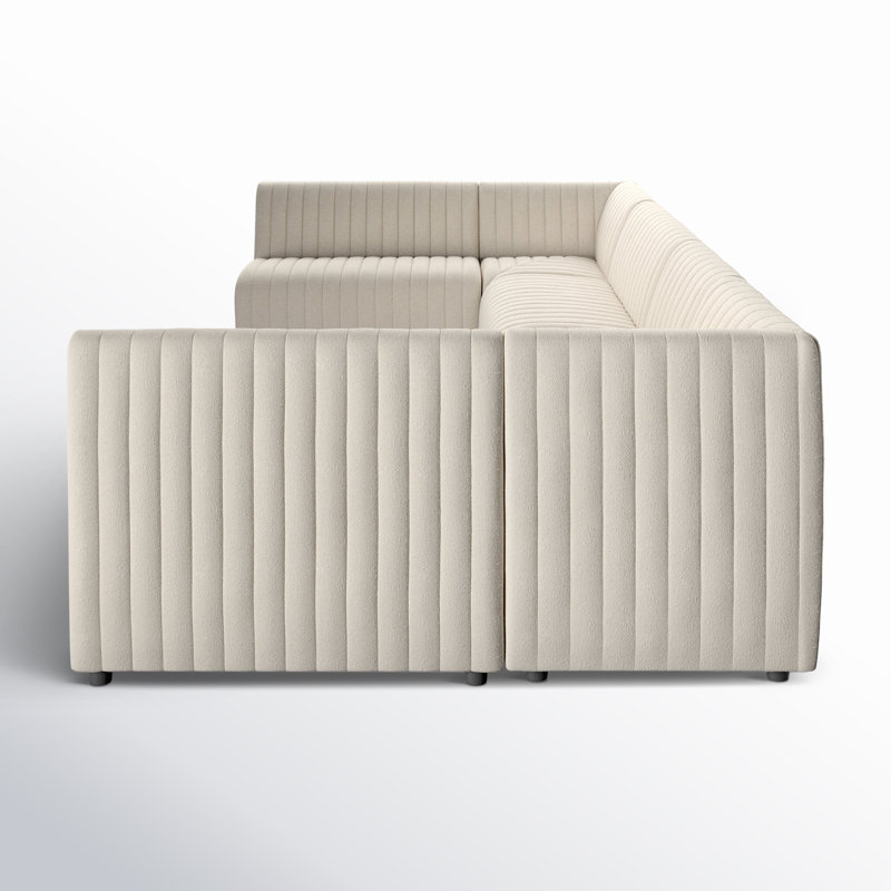 Augustine Modular Sectional, 31.5" H X 119.5" W x 66.5" D, Cream Polyester