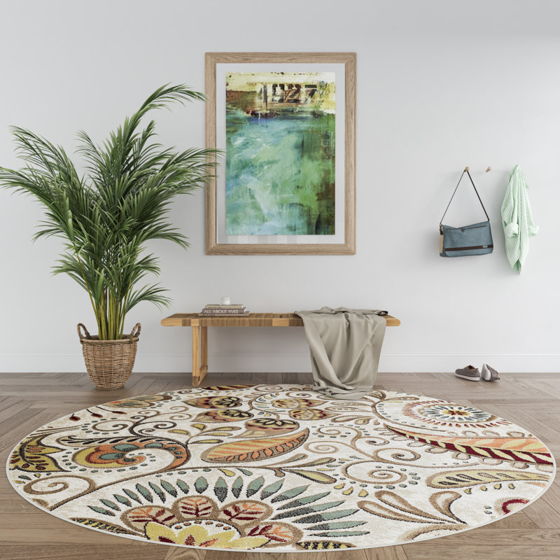 Charlton Home® Kasturi Performance Ivory Rug & Reviews | Wayfair