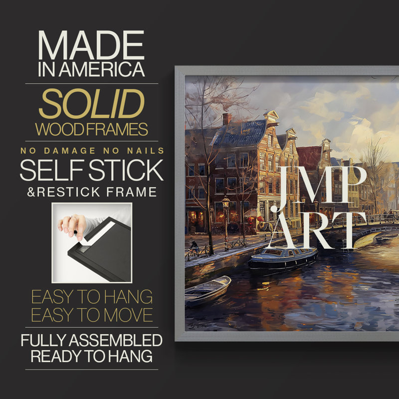 Landscape Series-CLX -Framed Print - Restickable, Grey, 16" H x 20" W