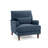 Upholstered Navy Nailhead Trim Accent Chair with Throw Pillow and Solid Wood Legs (Set of 2)-658513693